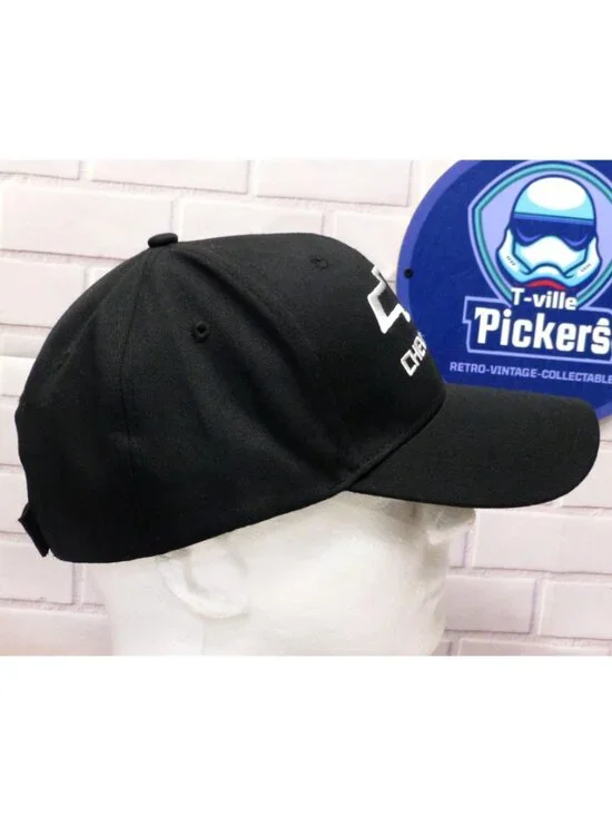 Chevrolet Embroidered Bow Tie Logo Black Adjustable Baseball Cap - Picture 3 of 10